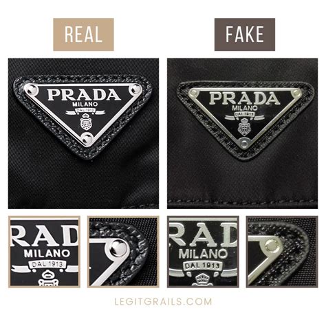 what does a fake prada logo look like|prada bag identification.